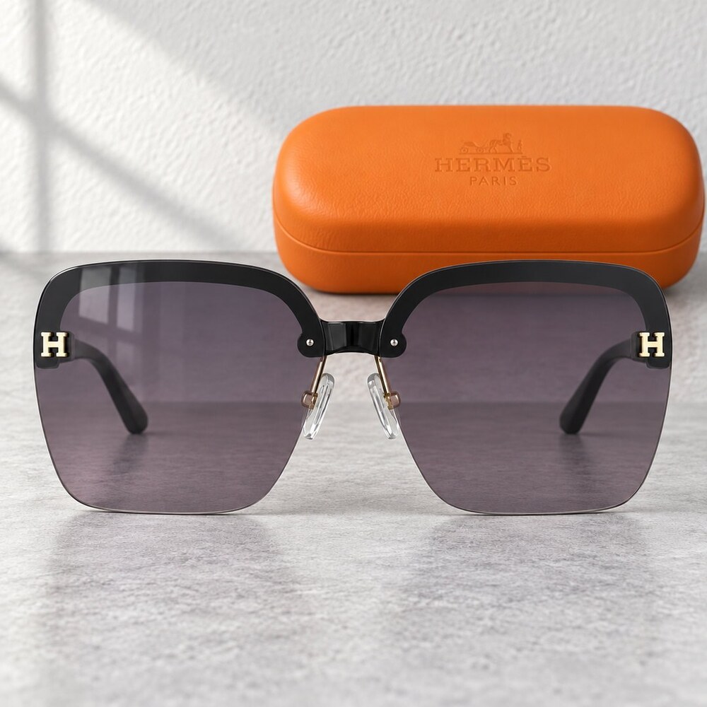 Hermes Black H Square Sunglasses